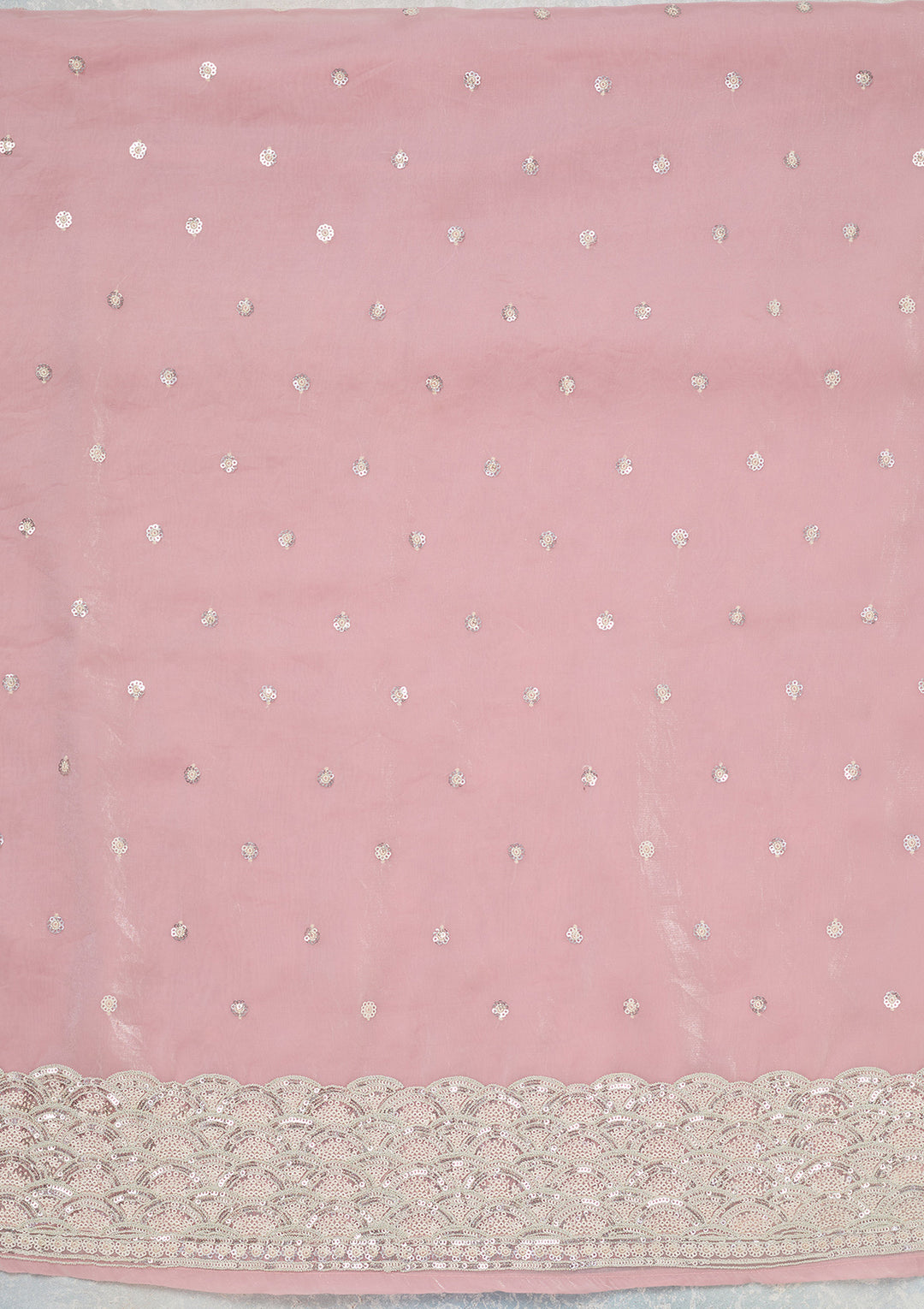 Pink Sequins Tissue Unstitched Salwar Suit