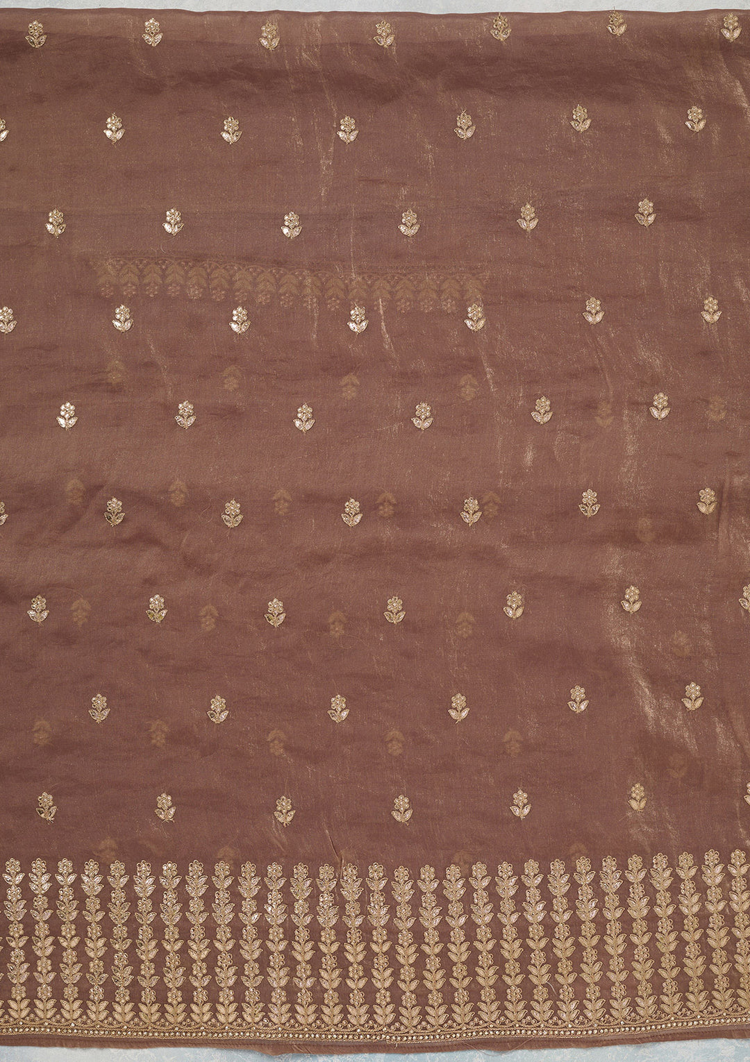 Mauve Gotapatti Semi Crepe Unstitched Salwar Suit