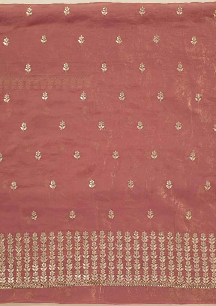 Onion Pink Gotapatti Semi Crepe Unstitched Salwar Suit