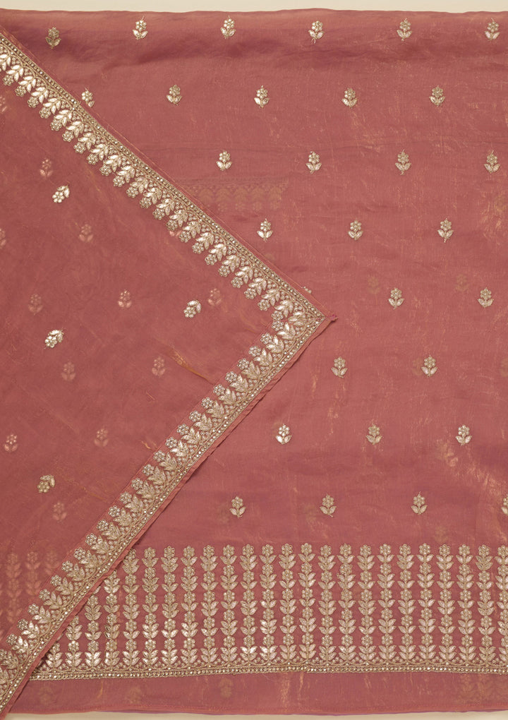 Onion Pink Gotapatti Semi Crepe Unstitched Salwar Suit