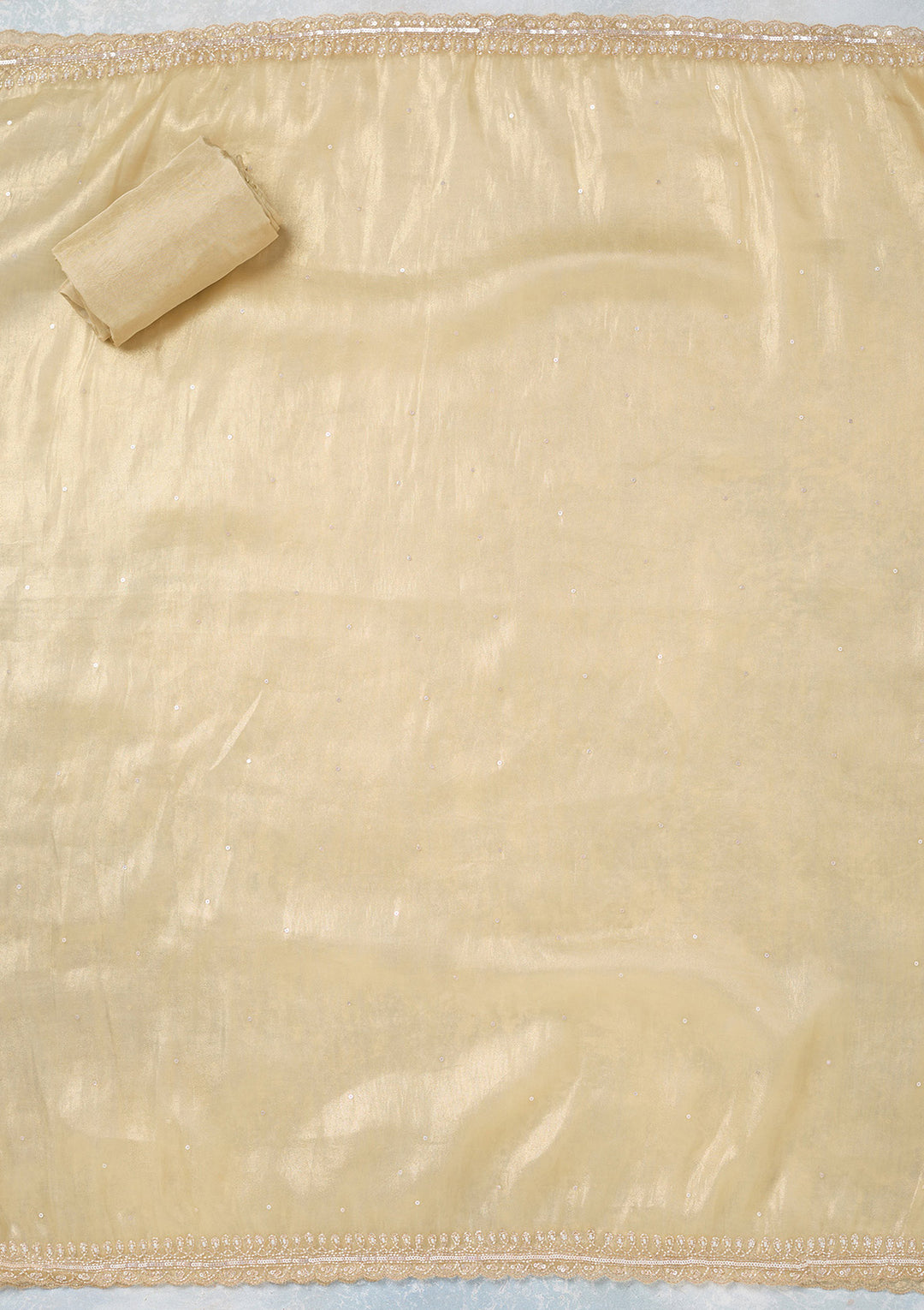 Gold Zariwork Tissue Unstitched Salwar Suit