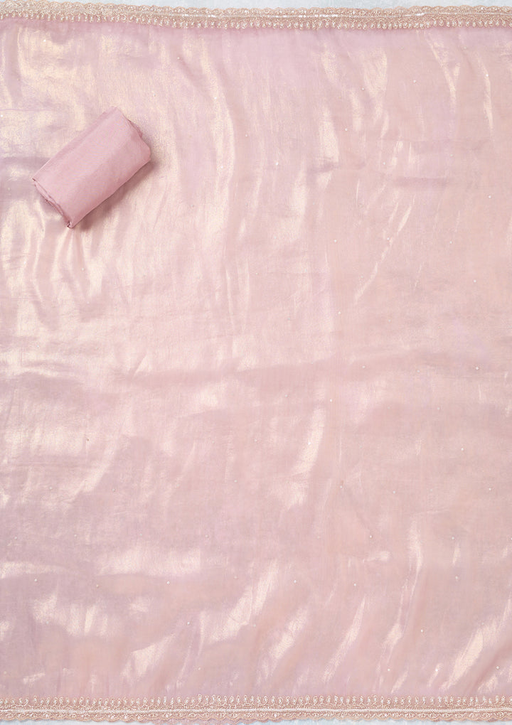 Lavender Zariwork Tissue Unstitched Salwar Suit