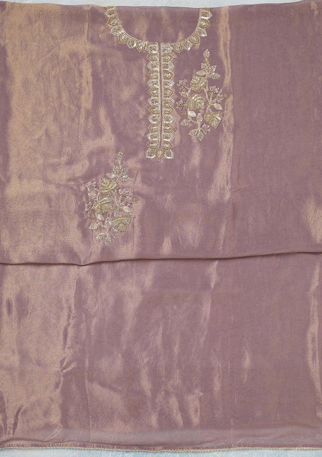 Lavender Sequins Organza Unstitched Salwar Suit