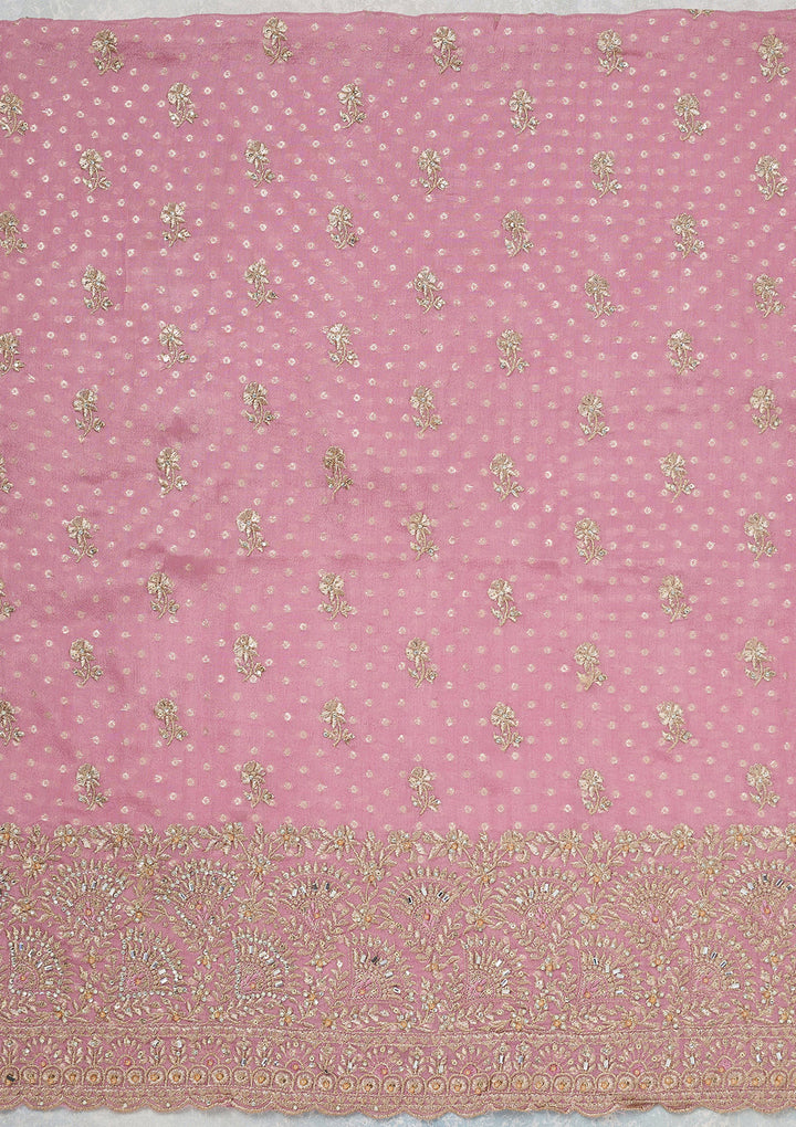 Lavender Zariwork (Gold) Chinon Unstitched Salwar Suit