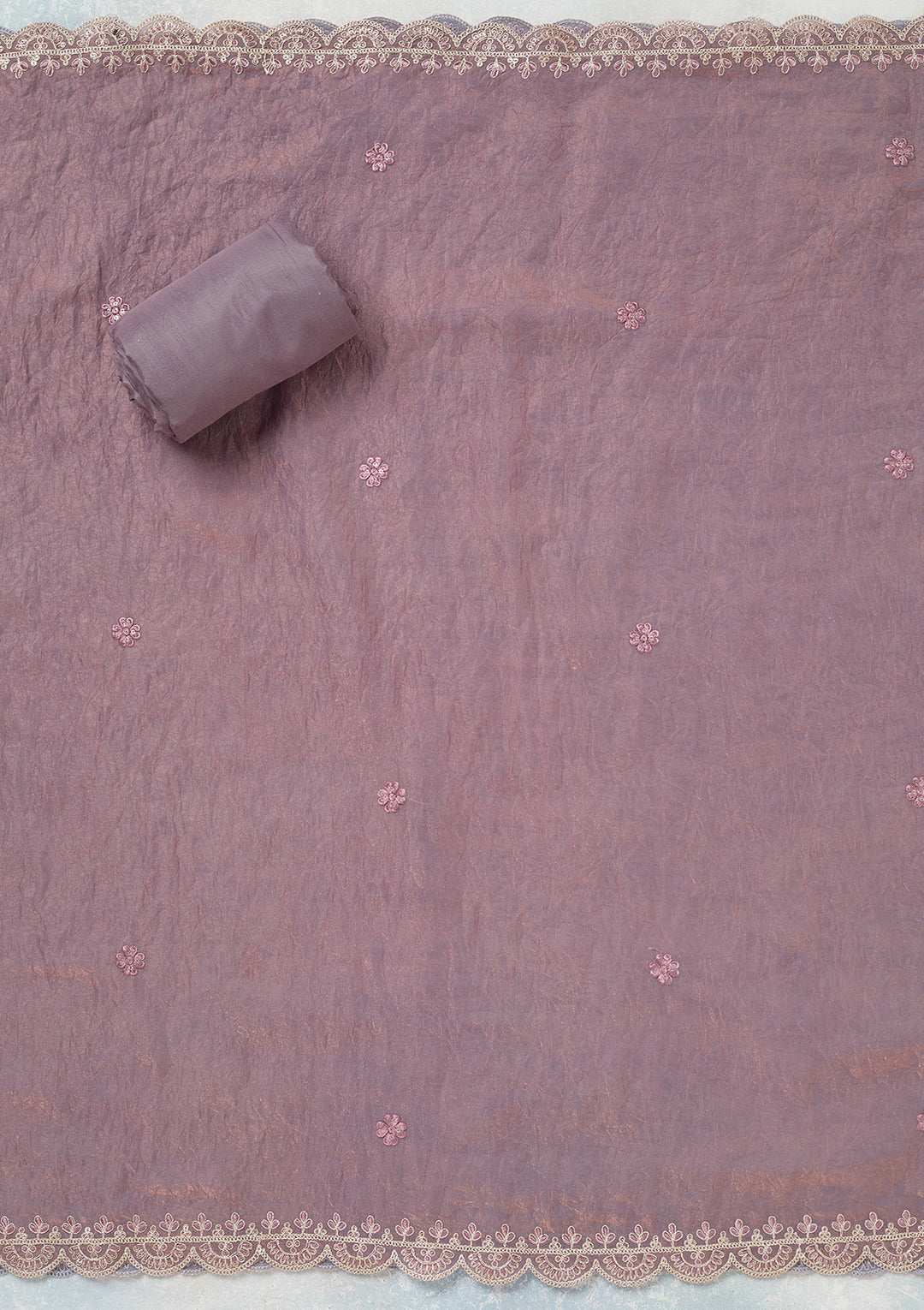 Lavender Cutdana Tissue Unstitched Salwar Suit