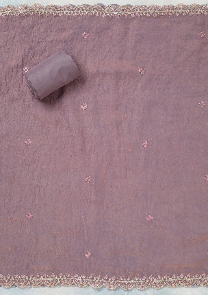 Lavender Cutdana Tissue Unstitched Salwar Suit