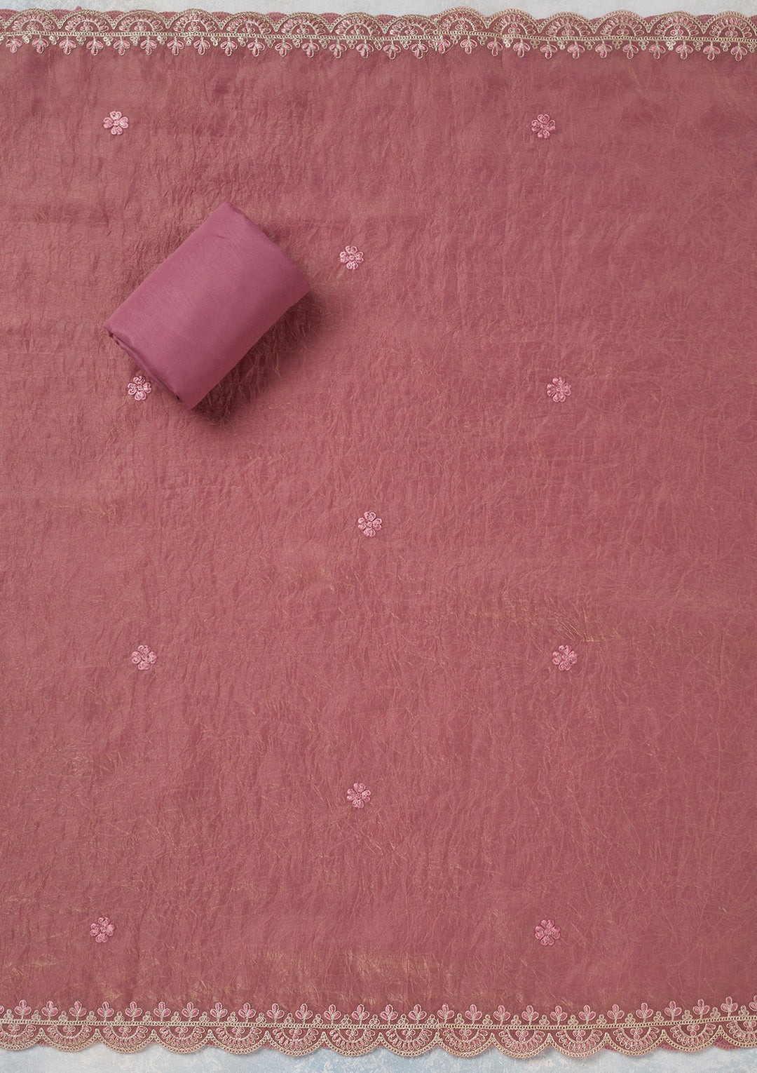 Onion Pink Cutdana Tissue Unstitched Salwar Suit