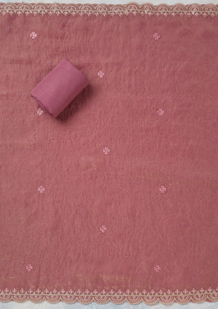 Onion Pink Cutdana Tissue Unstitched Salwar Suit