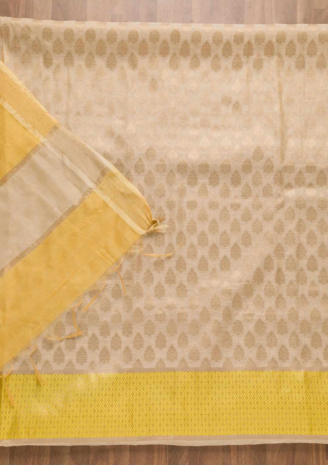 Gold Zariwork Brocade Unstitched Salwar Suit