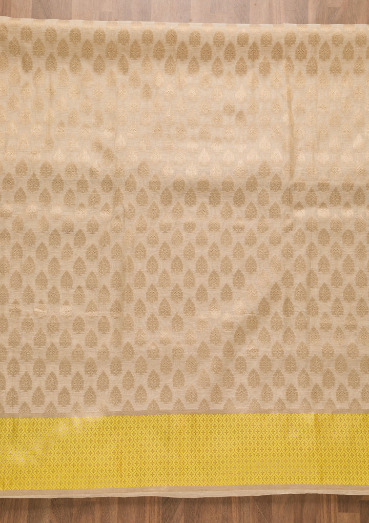 Gold Zariwork Brocade Unstitched Salwar Suit