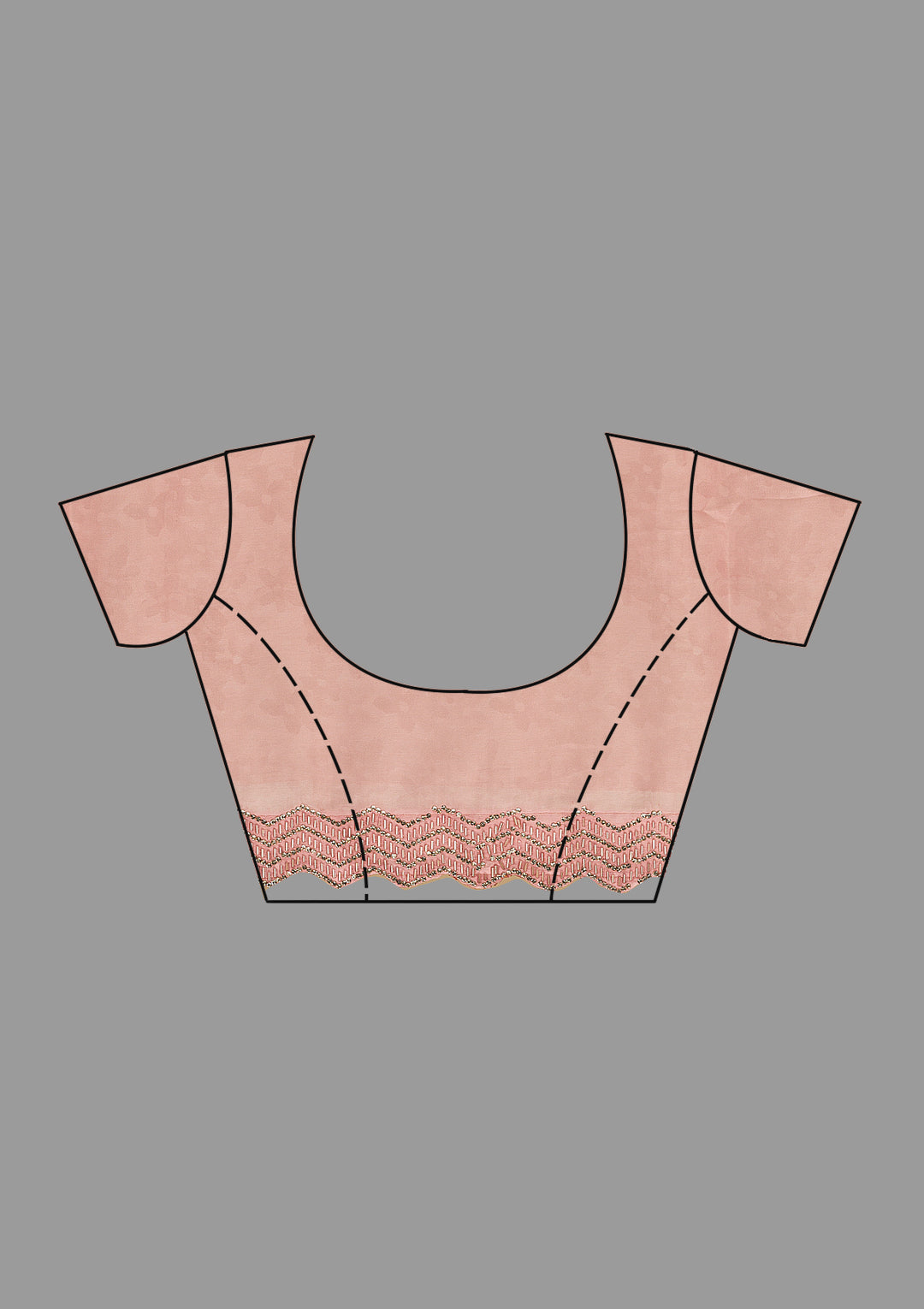 Baby Pink Stonework Satin Saree