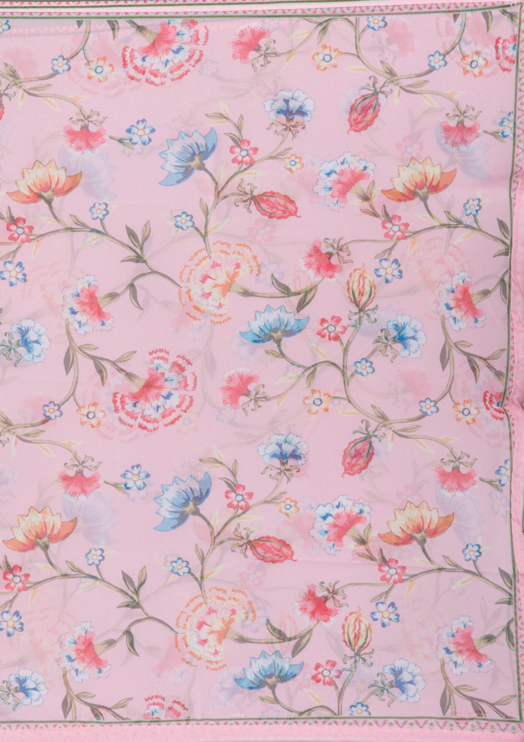 Baby Pink Threadwork Art Silk Readymade Salwar Suit