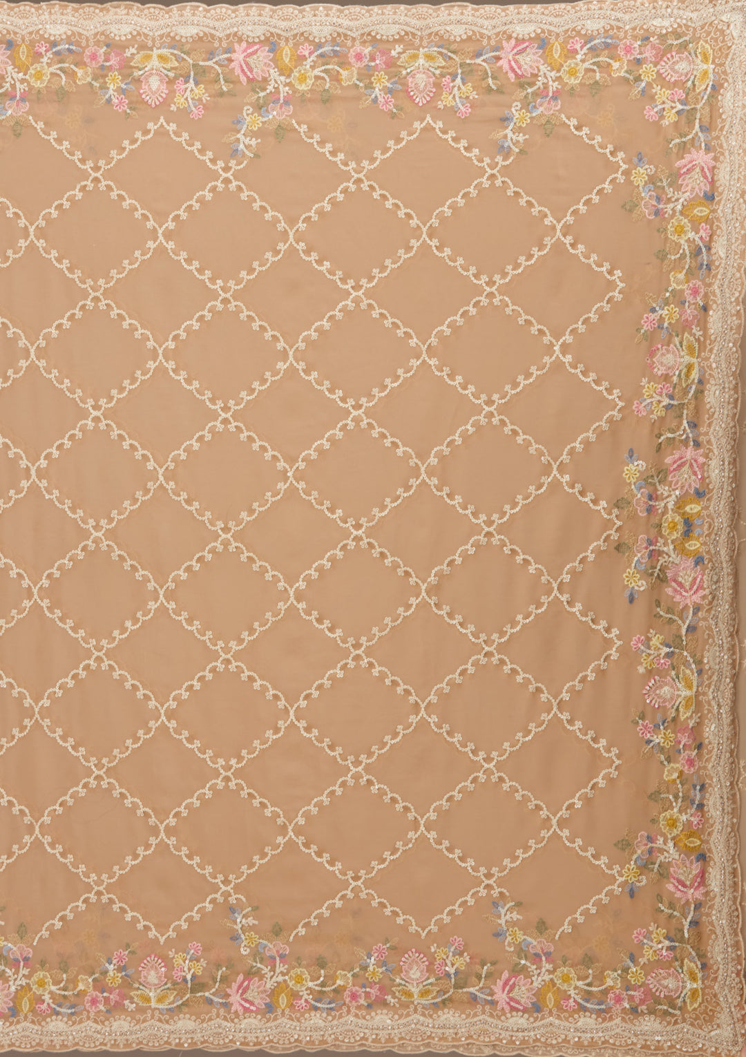 Beige Stonework Tissue Saree