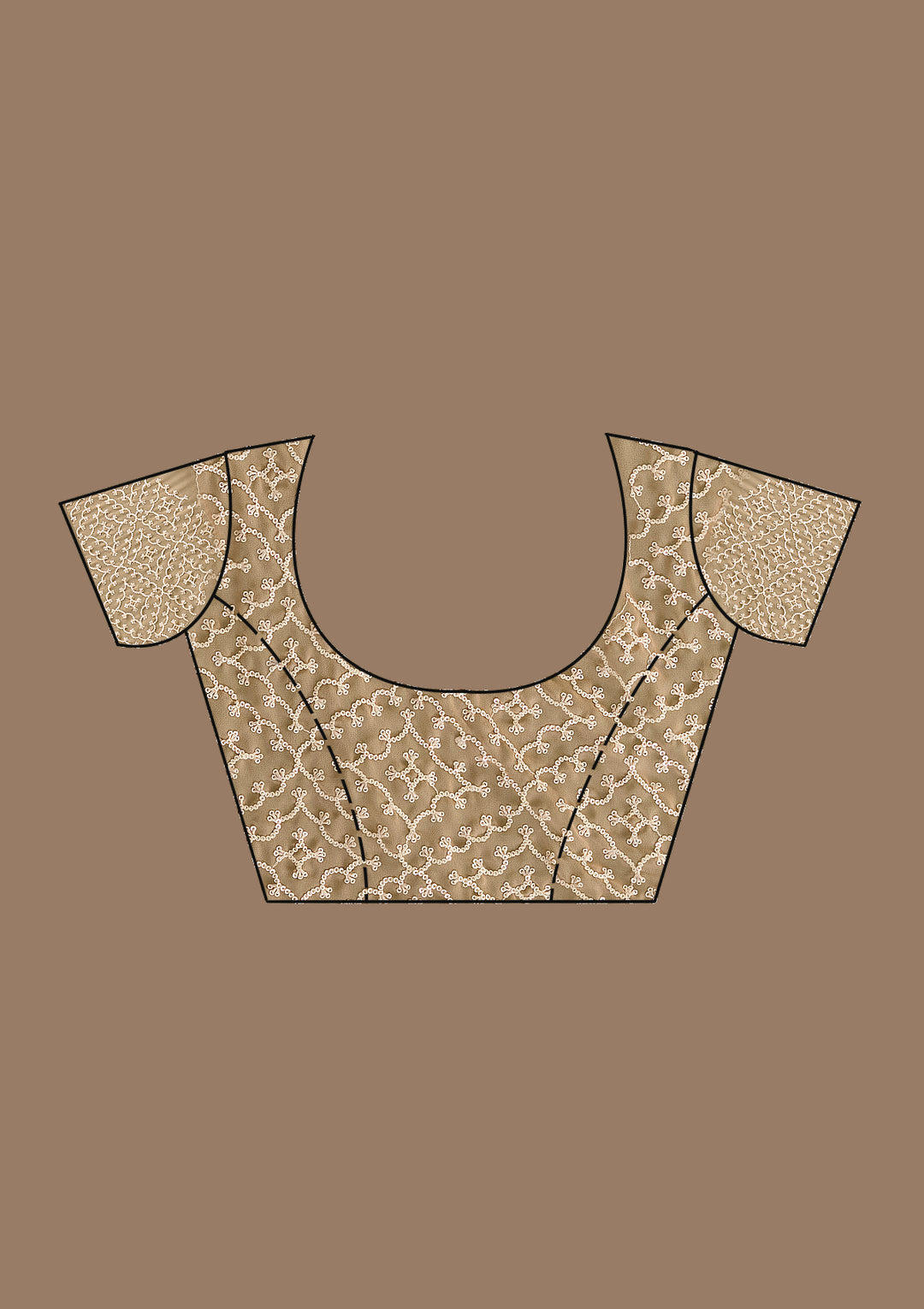 Beige Stonework Tissue Saree