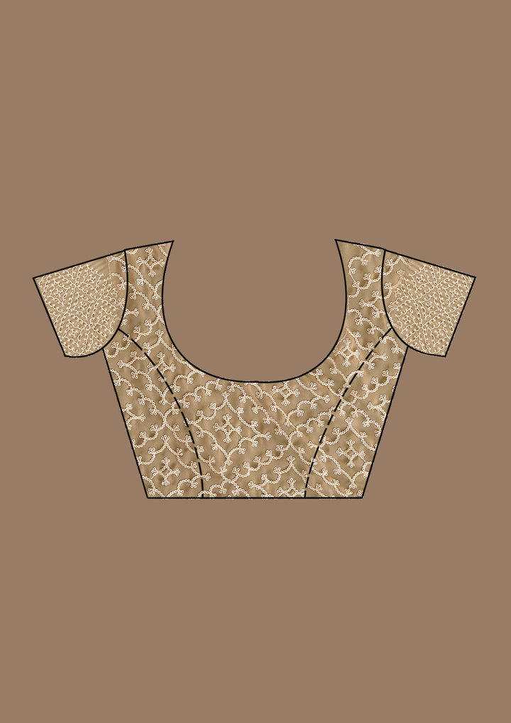 Beige Stonework Tissue Saree