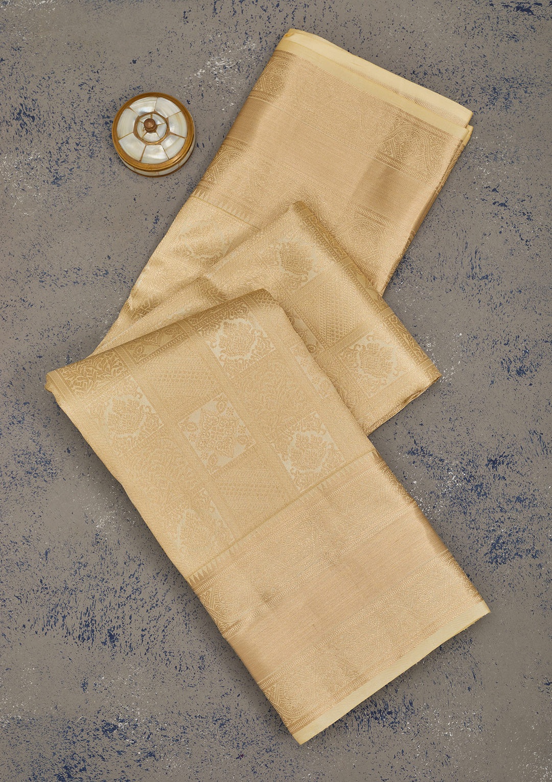 Beige Zariwork Pure Silk Saree