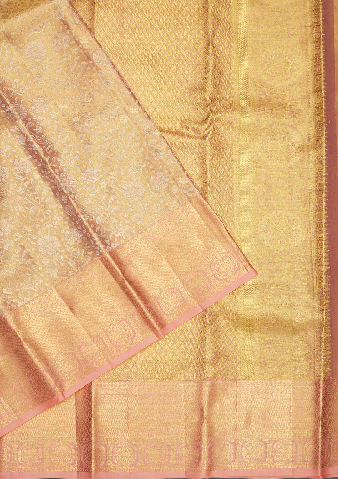 Beige Zariwork Pure Silk Saree