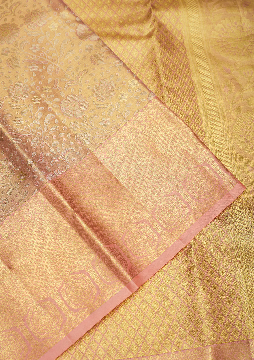 Beige Zariwork Pure Silk Saree
