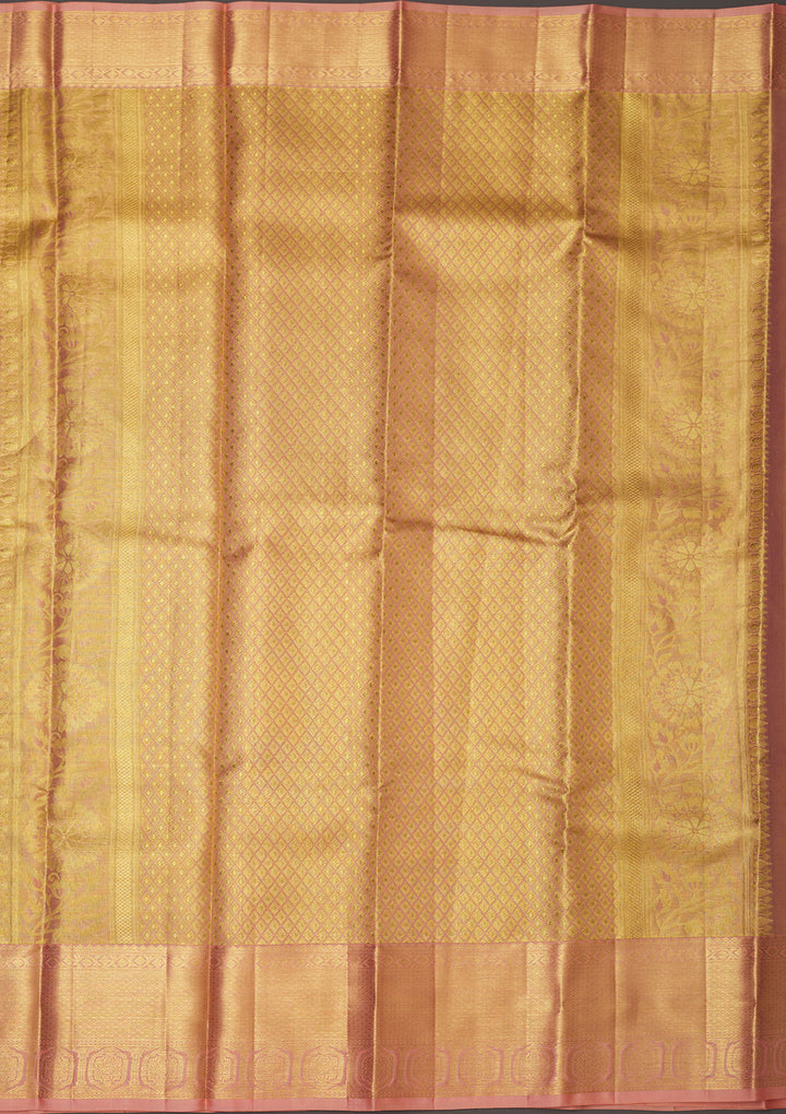 Beige Zariwork Pure Silk Saree