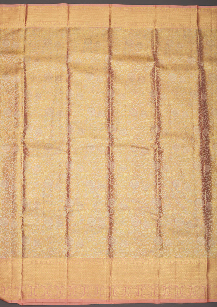 Beige Zariwork Pure Silk Saree