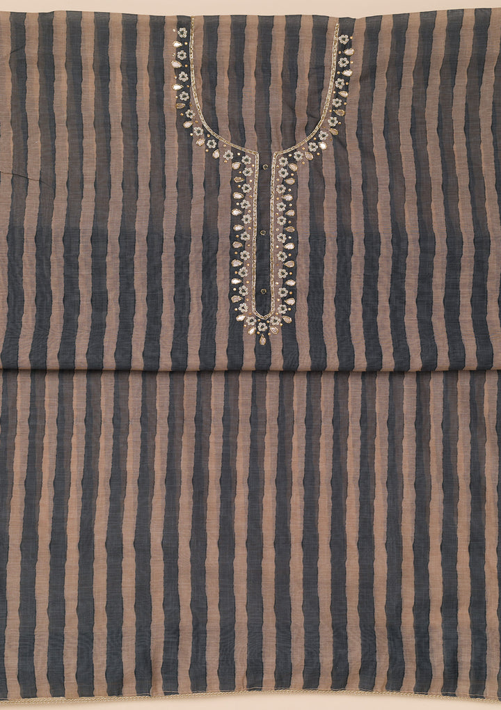 Black Printed Tissue Unstitched Salwar Suit