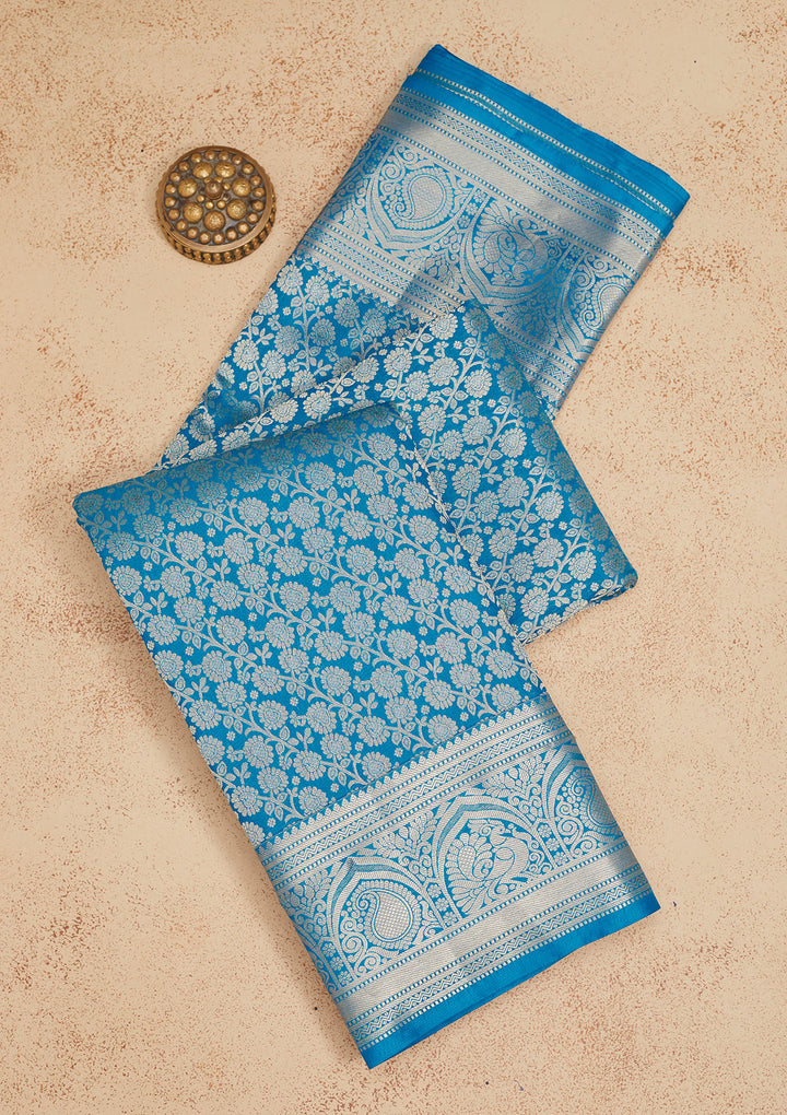 Blue Zariwork Pure Silk Saree