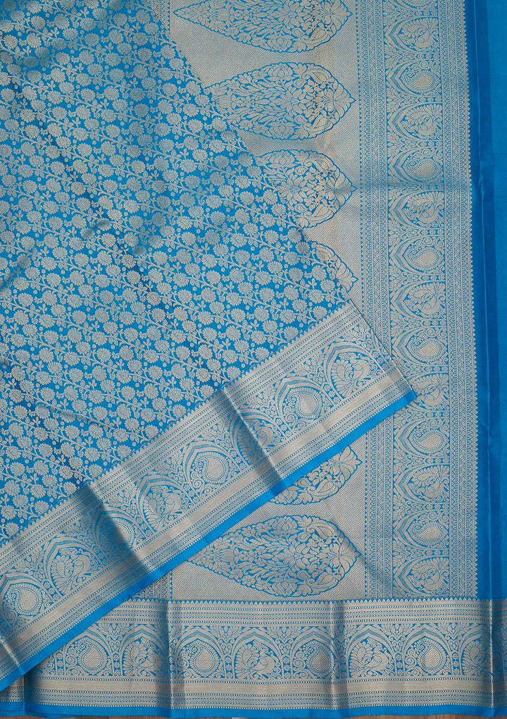 Blue Zariwork Pure Silk Saree