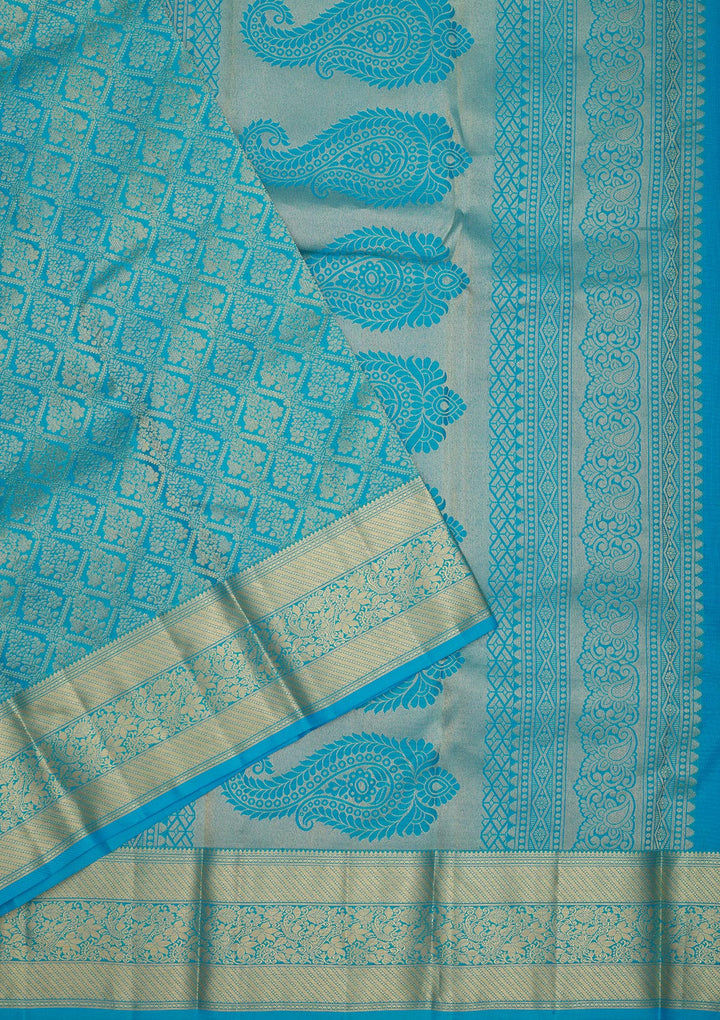 Blue Zariwork Pure Silk Saree