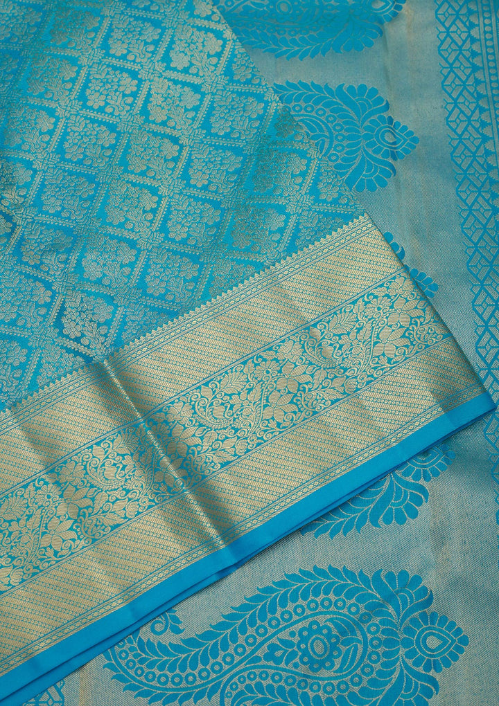 Blue Zariwork Pure Silk Saree