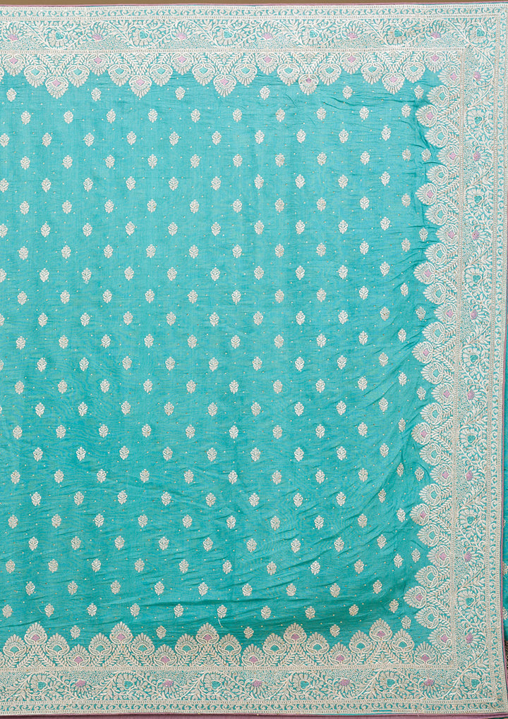 Blue Zariwork Silk Saree