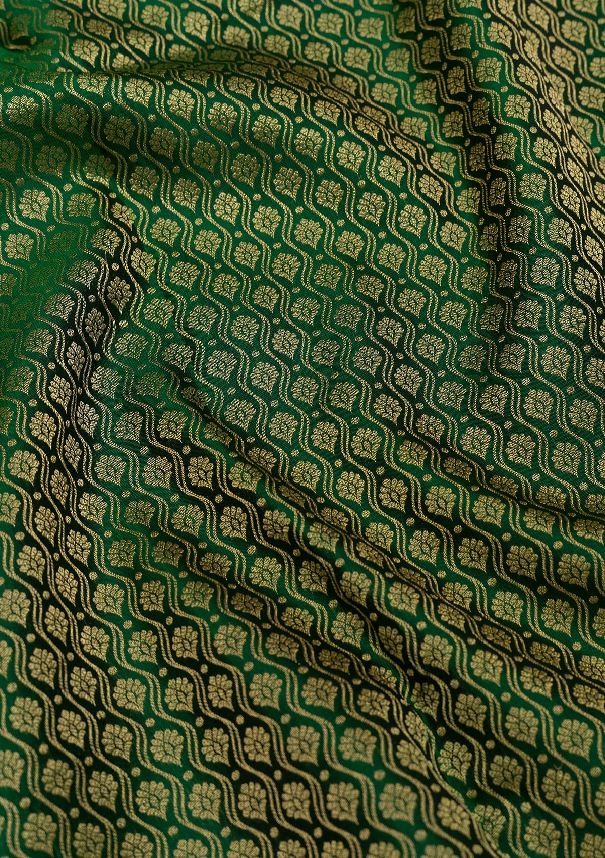 Bottle Green Zariwork Pure Silk Saree