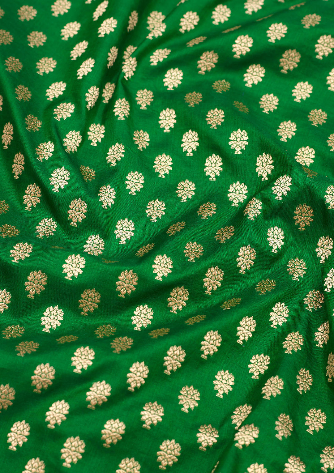 Bottle Green Zariwork Pure Silk Saree