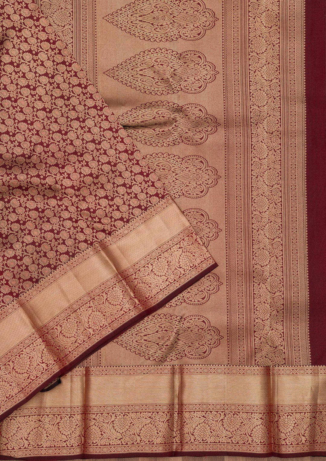 Brown Zariwork Pure Silk Saree