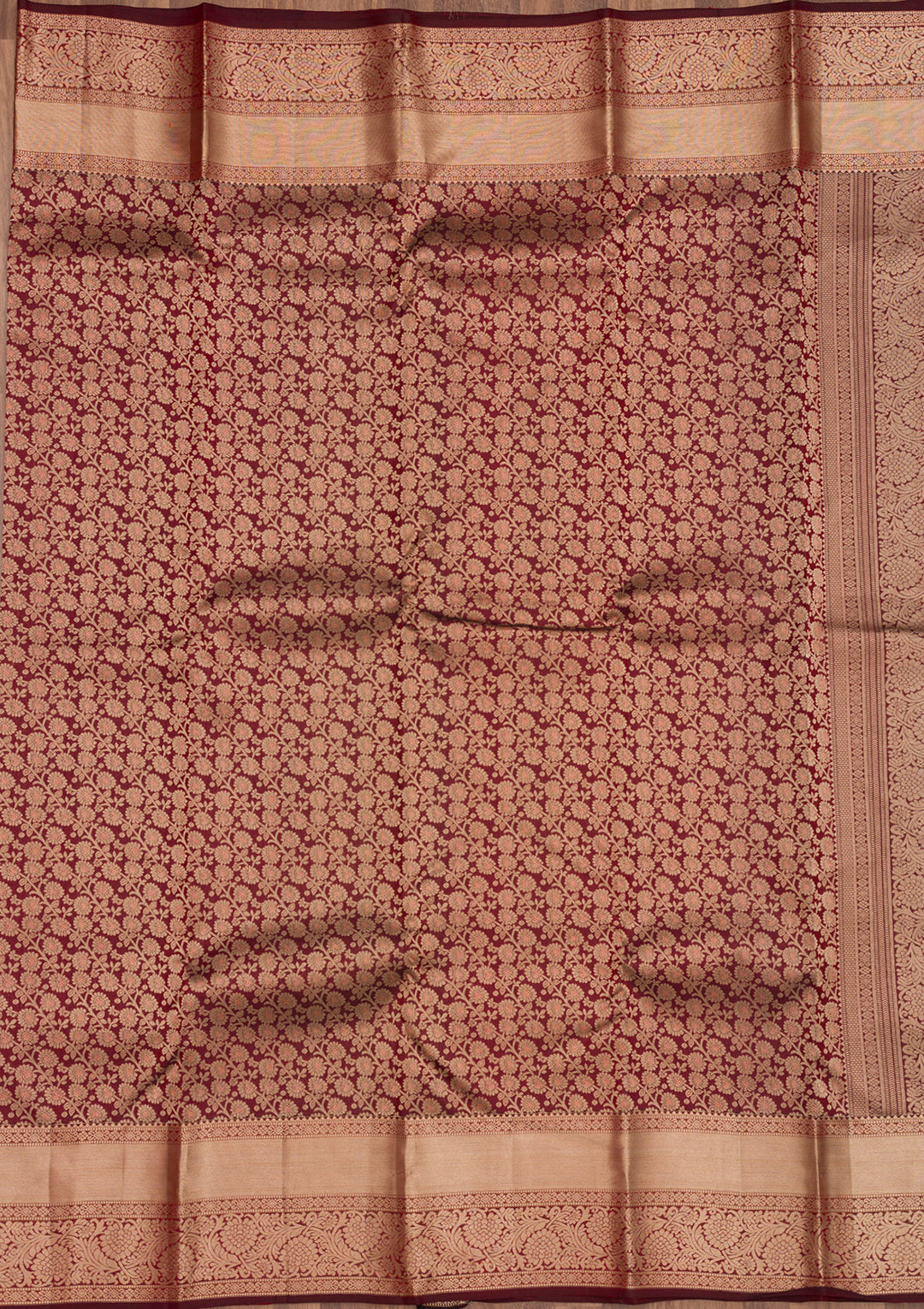 Brown Zariwork Pure Silk Saree