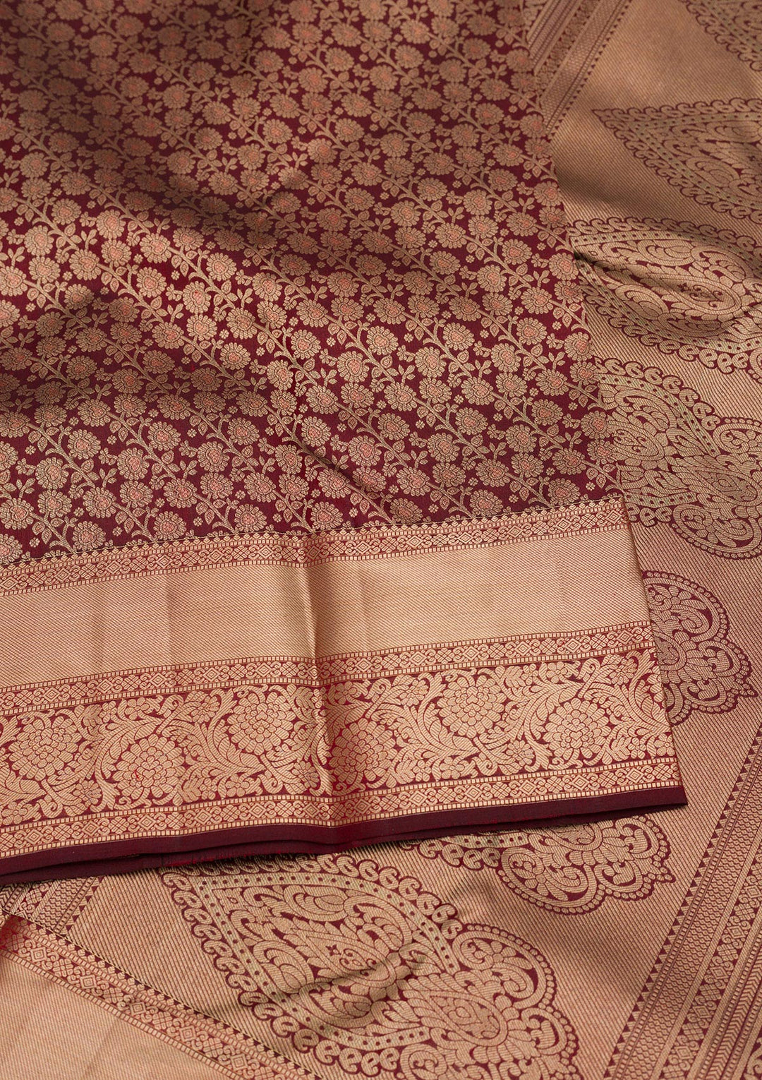 Brown Zariwork Pure Silk Saree