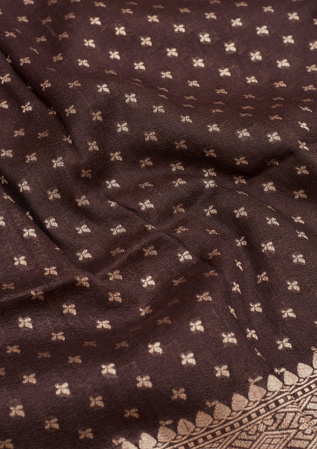Brown Zariwork Pure Silk Saree