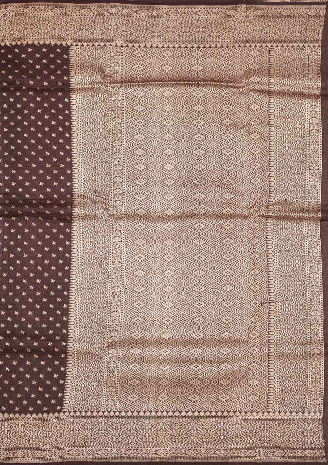 Brown Zariwork Pure Silk Saree