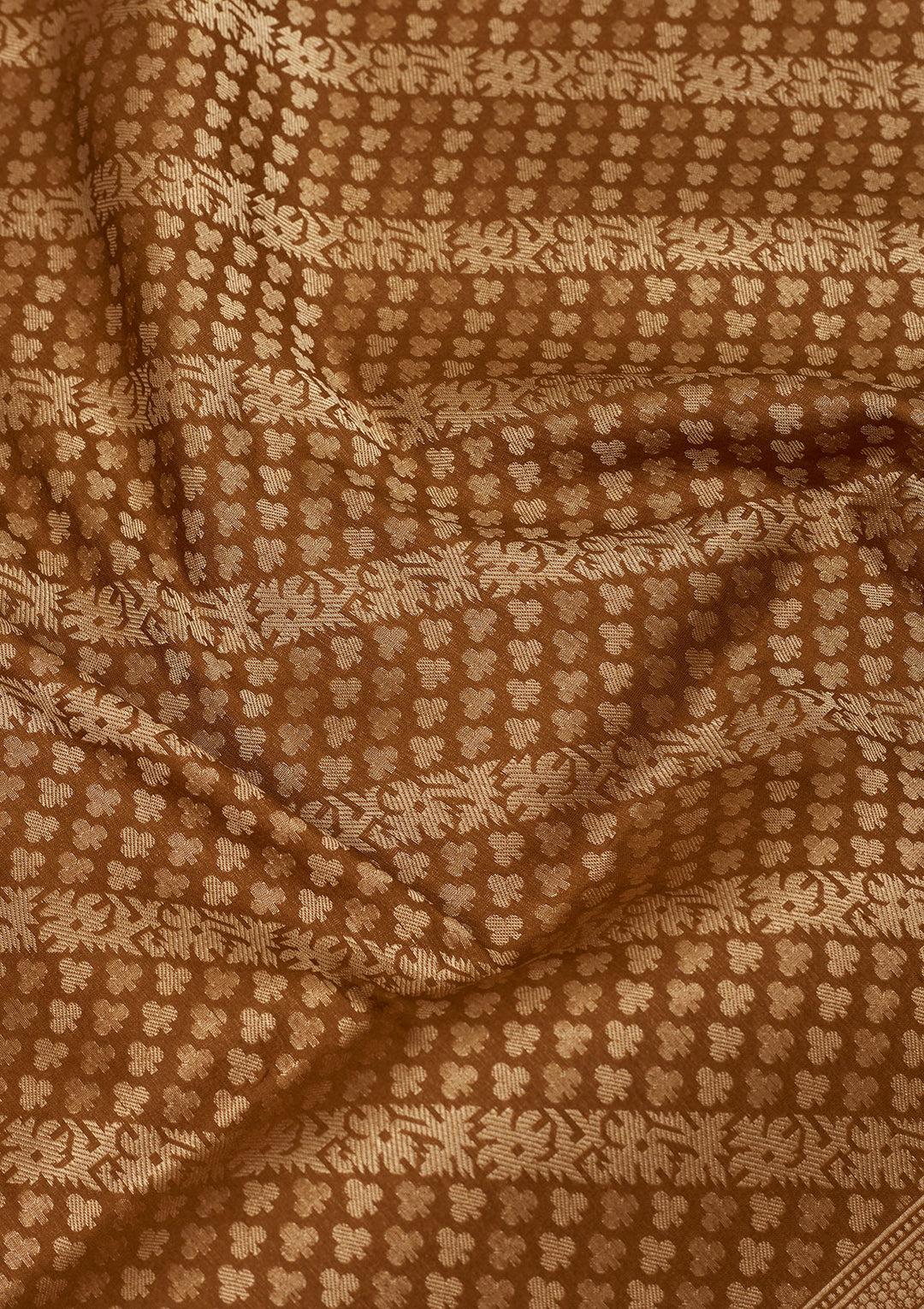 Brown Zariwork Pure Silk Saree