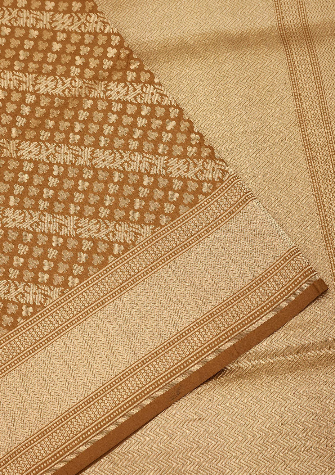 Brown Zariwork Pure Silk Saree