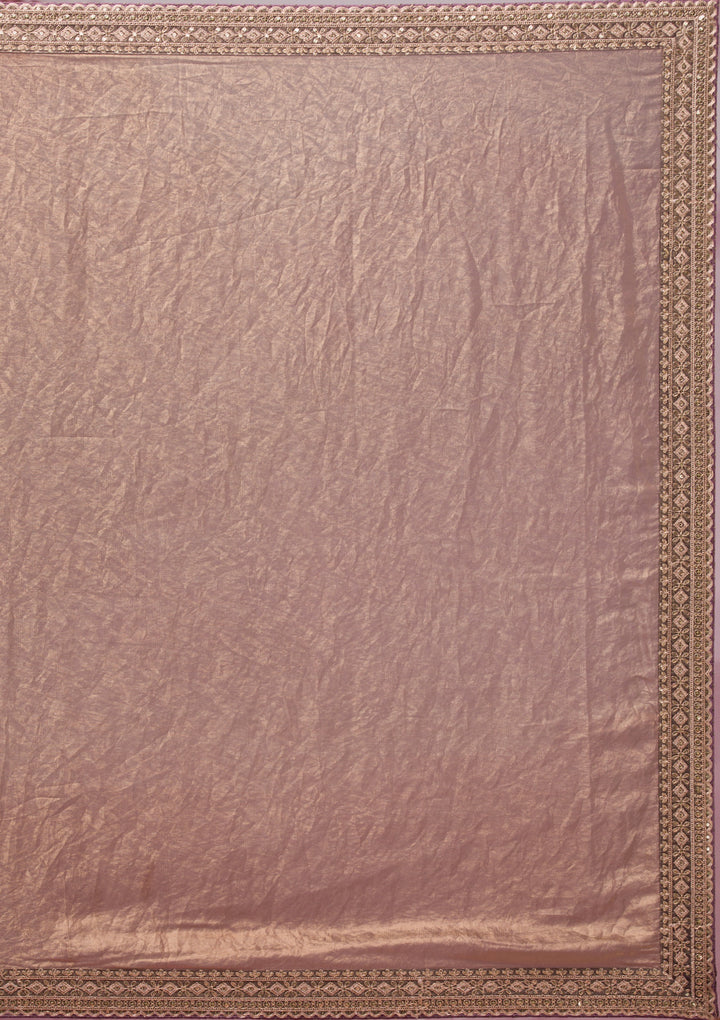 Copper Threadwork Tissue Saree