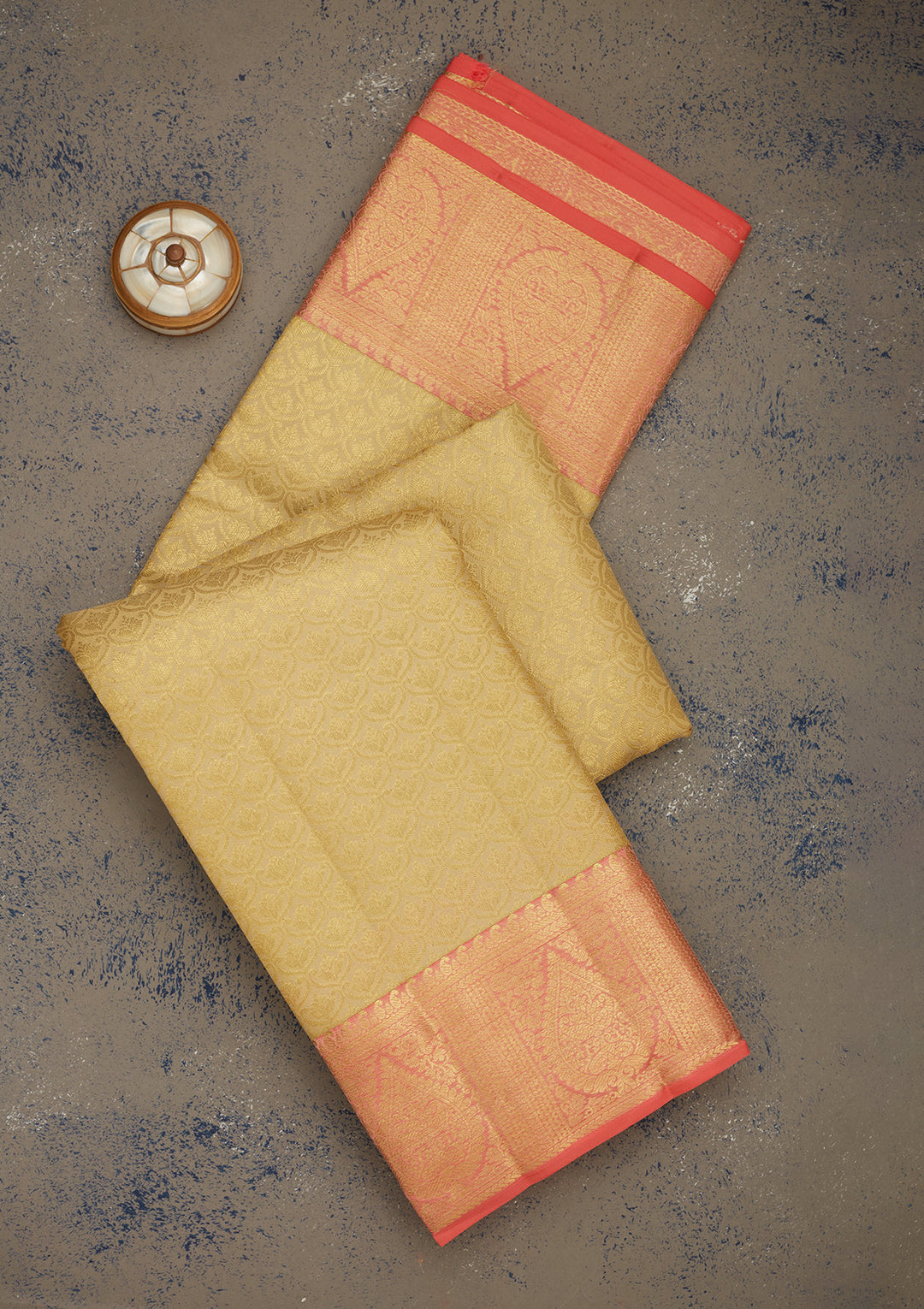 Cream Zariwork Pure Silk Saree