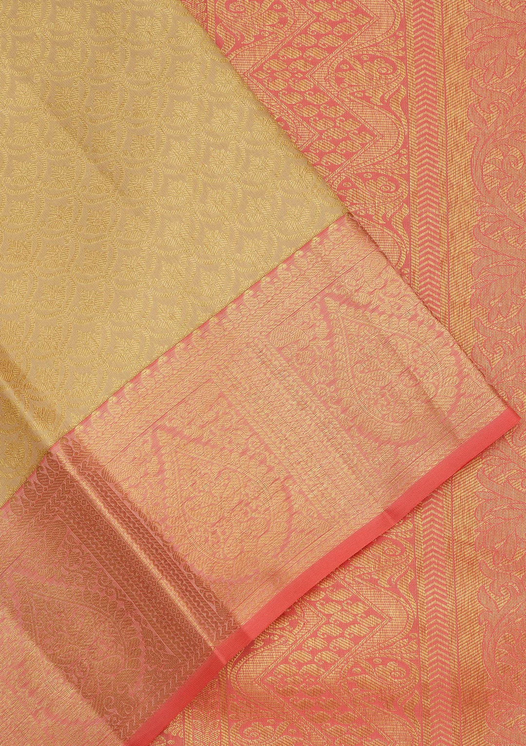 Cream Zariwork Pure Silk Saree