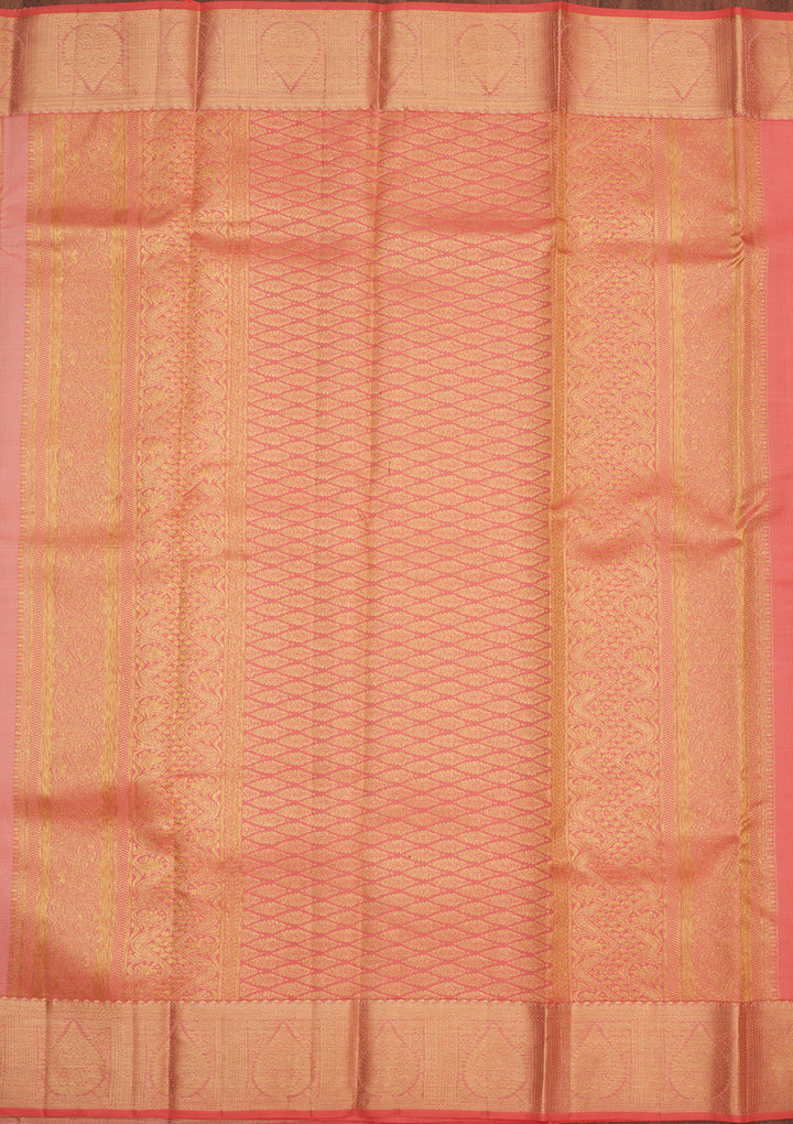 Cream Zariwork Pure Silk Saree