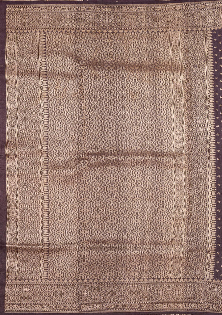 Dark Grey Zariwork Pure Silk Saree