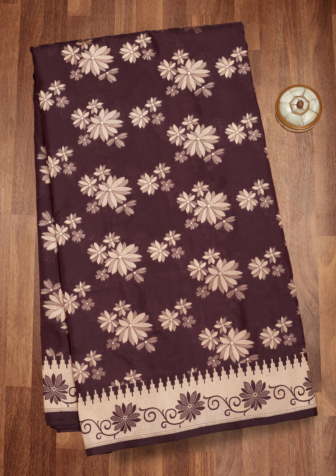 Dark Grey Zariwork Pure Silk Saree
