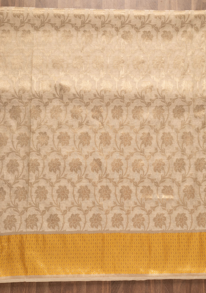 Gold Zariwork Brocade Unstitched Salwar Suit