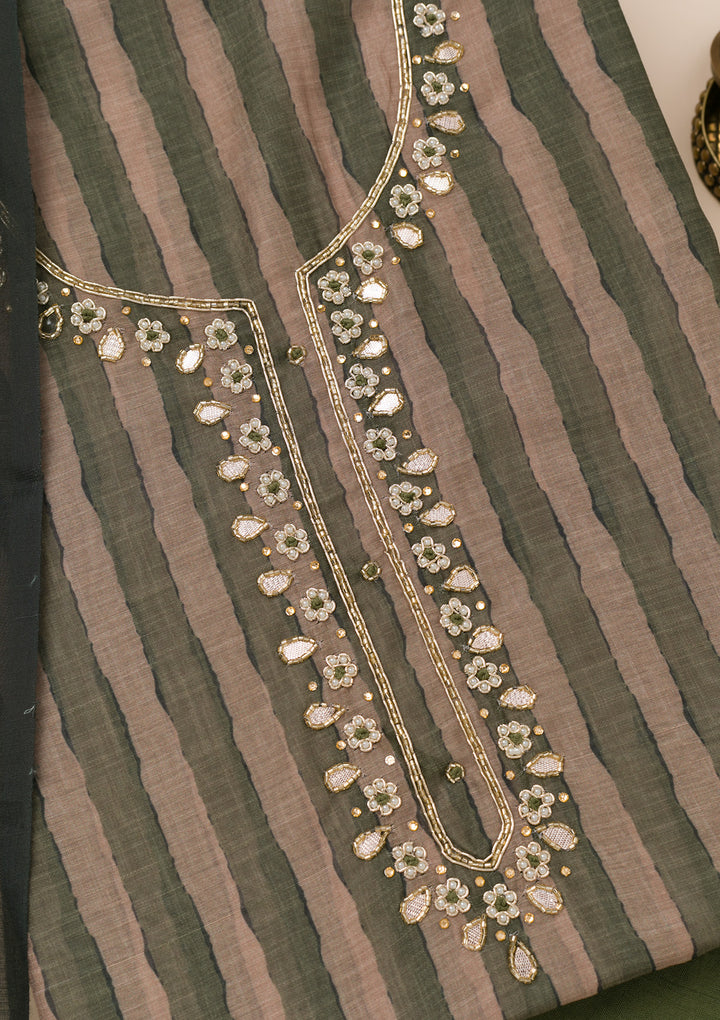 Green Printed Tissue Unstitched Salwar Suit