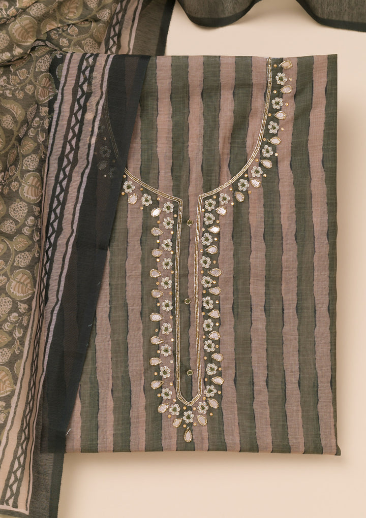 Green Printed Tissue Unstitched Salwar Suit