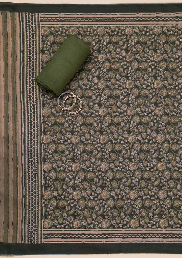 Green Printed Tissue Unstitched Salwar Suit