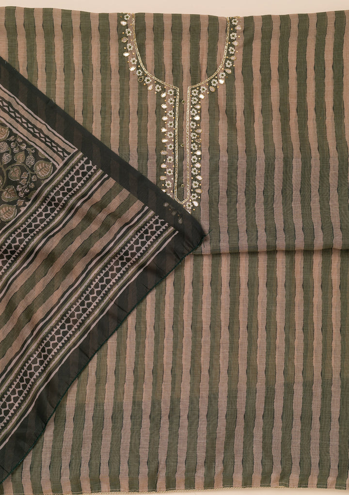 Green Printed Tissue Unstitched Salwar Suit